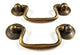 2 x Ant.Style Brass Swan Neck Bail Pull Drawer Cabinet Handles 2-3/4"cntr #H43