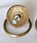 Rustic Antique Style Brass Round Ring Pull Handles 1-3/8" backplate #H45