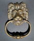 Lg. Antique Vintage Style Brass Lion Head Door Knocker, Towel Ring 6-1/2" # D2
