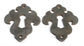2 vintage antique brass escutcheons 2" t x 1-1/2" w, jewelry component #E22