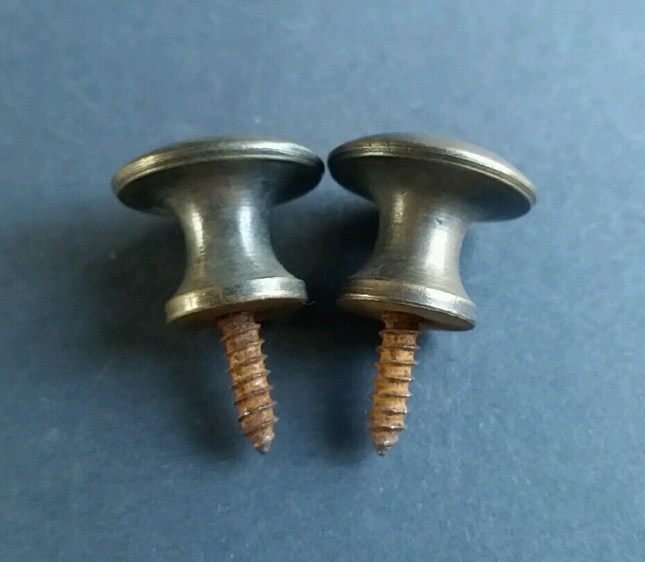 2 vtg. Antique style Solid Brass Stacking Barrister Bookcase 3/4" Knob pull #K1