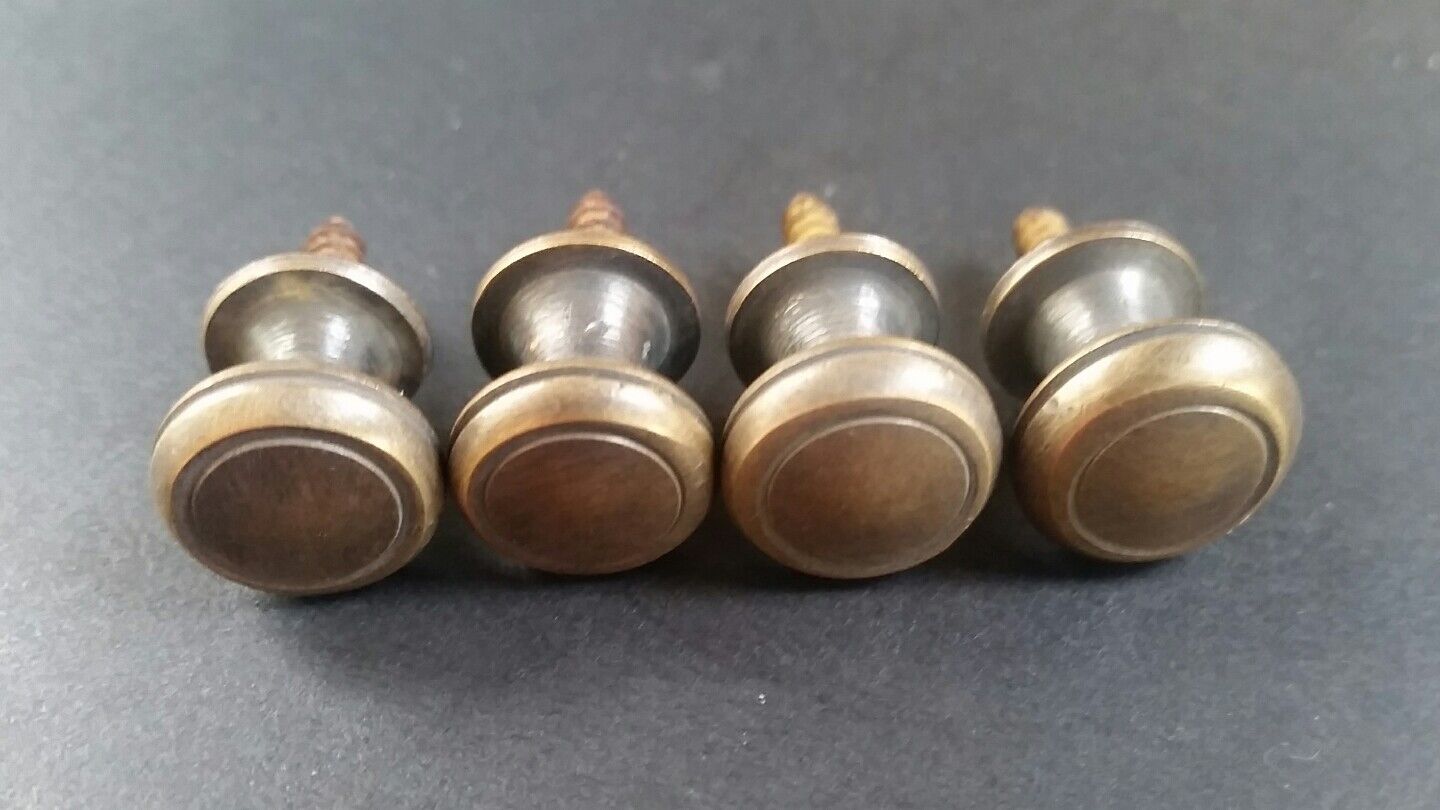 10 Solid Brass SMALL Stacking Barrister Bookcase 1/2"dia Knobs drawer Pulls #K18
