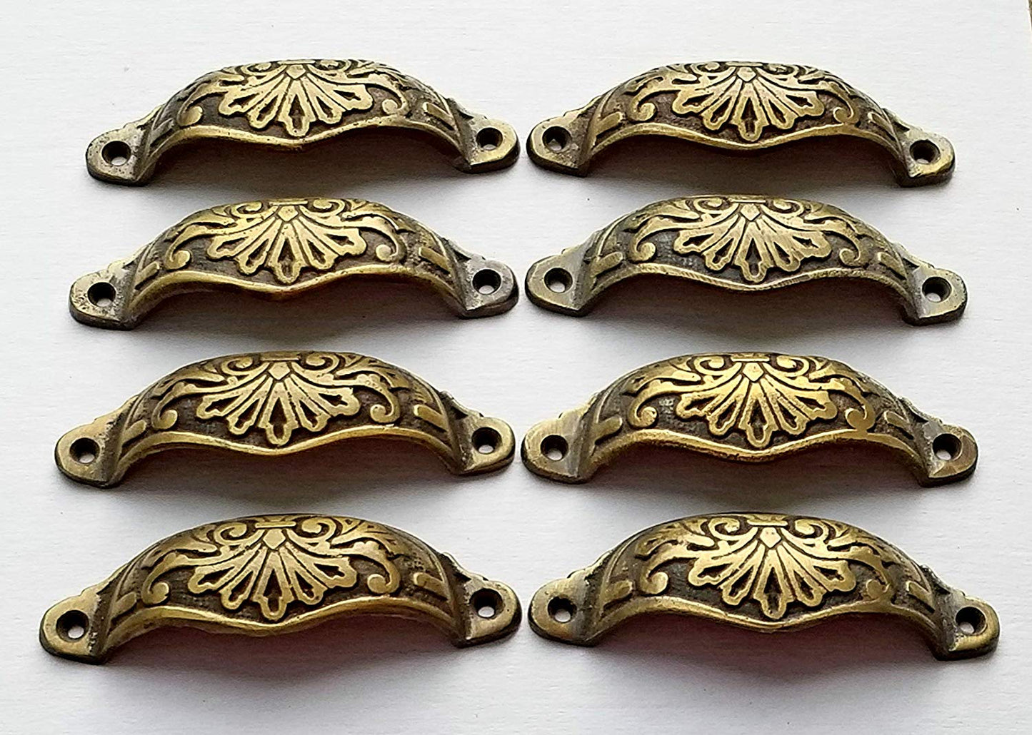 8 Ornate Apothecary Cabinet Drawer Cup Pull Handles Victorian Style 4 1/8" #A1