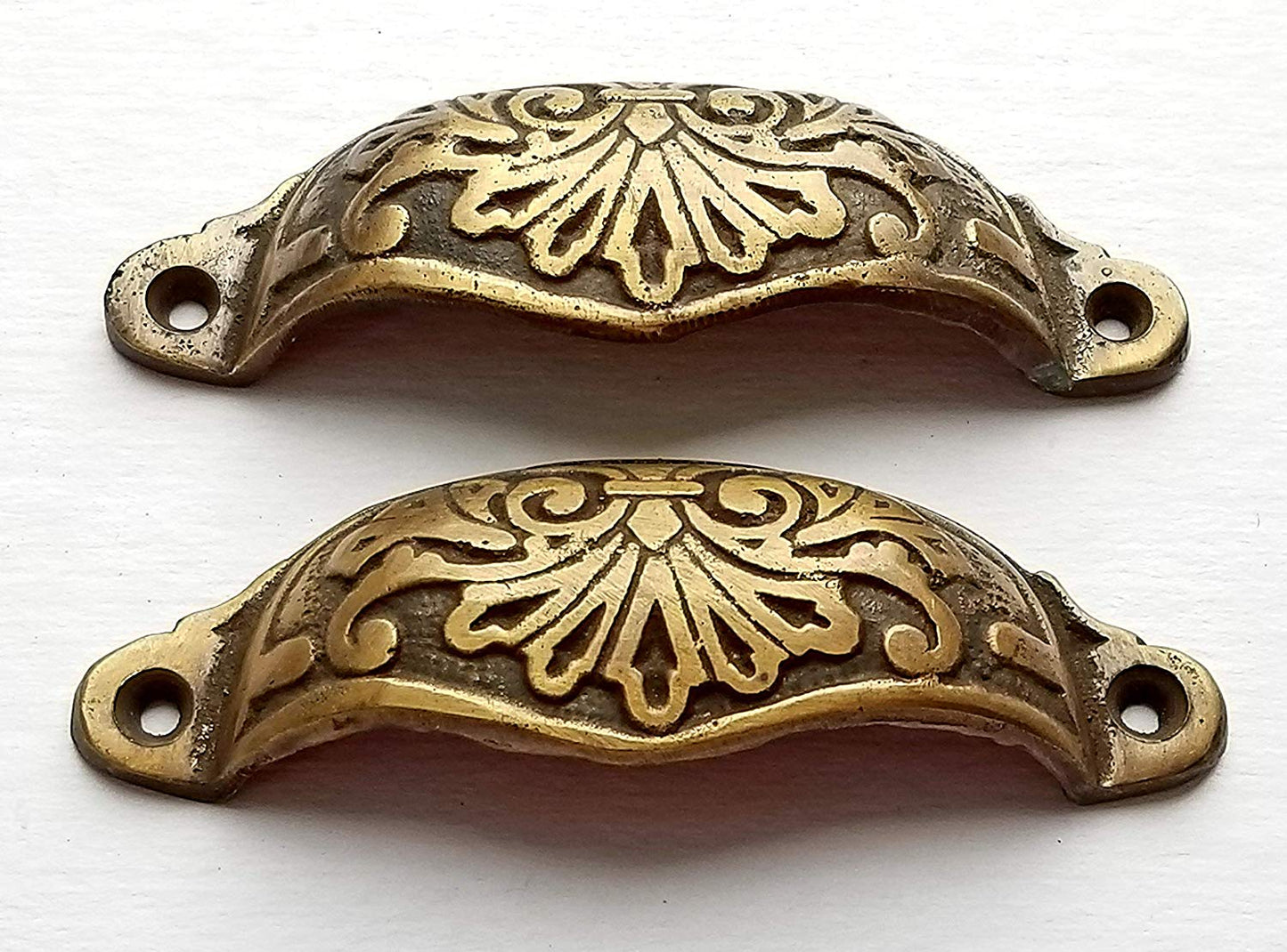 2 Ornate Apothecary Cabinet Drawer Cup Pull Handles Victorian Style 4 1/8" #A1