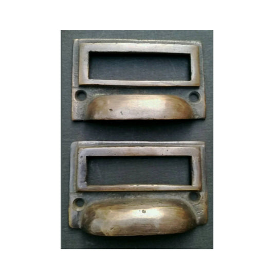 2 Antique Vintage Style Card File Cabinet Handle, 2 3/4" wide #F1