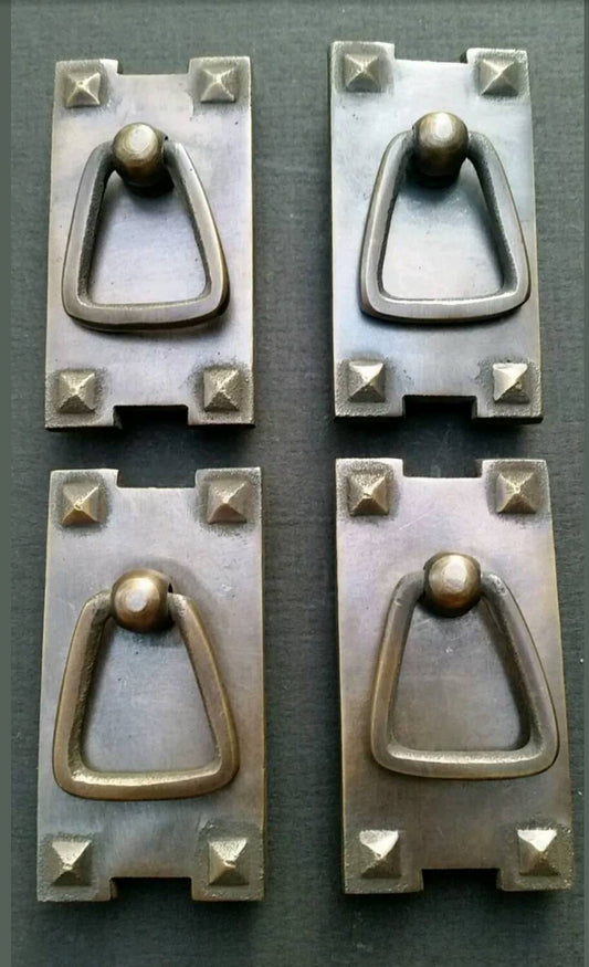 4 Antique Style Arts and Crafts, Mission, Frank Lloyd Wright style handles Vertical #H25