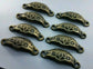 8 Solid Brass Ornate Cabinet Apothecary Drawer Bin Pull Handles 3 9/16" wide #A2