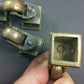 4 Vintage Solid Brass Strong Furniture Swivel Caster Wheels w Brass Square Leg Cap Industrial #W1