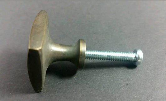 4 square Arts and Crafts Mission knobs pulls 7/8" solid tarnish brass #K8