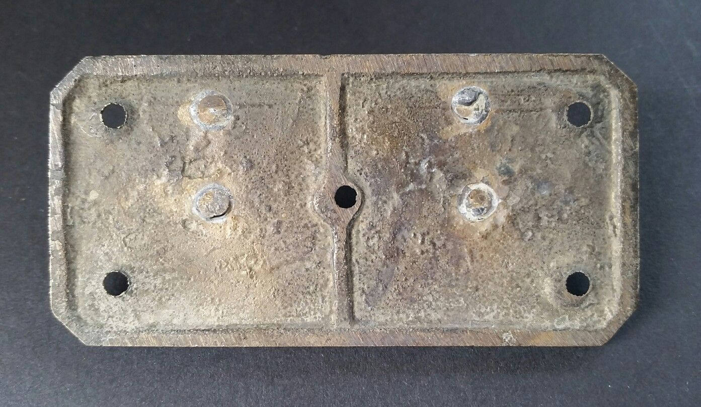 Lot/Set of 2 antique solid  brass TRUNK PULL Drop Handle Trap Door Toolbox #P12