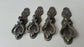 4 Antique Style Tear Drop Pendant Solid Bras Pulls w. Bolts vertical or Horizontal Backplate #H9