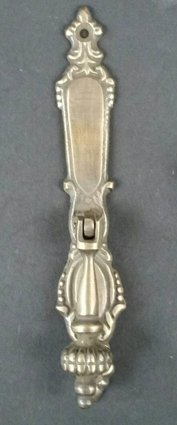 2 large solid brass ornate Teardrop Pendant Pull Handles decorative classical design 5 3/4" #H18