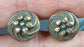 2 Solid Brass SMALL Floral Embossed Stacking Barrister Bookcase 5/8"dia Knobs drawer Pulls #K14