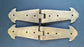 Salvage Antique Solid Brass Ornate Pair (2) Rustic Hinges Old Trunk Box , Cabinet Doors 6" long #X1