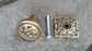 6 Ornate Antique Style, Art Nouveau, Solid Brass Knobs, Pulls Hardware w. 1" Back Plate and bolt #K5
