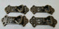 4 Vertical Handles w. Ring Pull Chinese Chippendale Design Arts and Crafts 2 7/8" long #H20