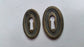 2 Antique Oval Brass Escutcheon  ,Fancy Keyhole Cover,Door Locks,Drawer,French Country #E18