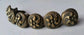 6 Solid Brass SMALL Floral Embossed Stacking Barrister Bookcase 5/8"dia Knobs drawer Pulls #K14