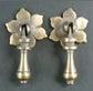 2 Antique Tear Drop Pendant Handles Pulls Knobs Floral Backplate #H4