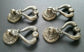 4 Ornate Brass Handles Pulls w Detailed Drop Ring Victorian, French Antique Vintage Style#H11