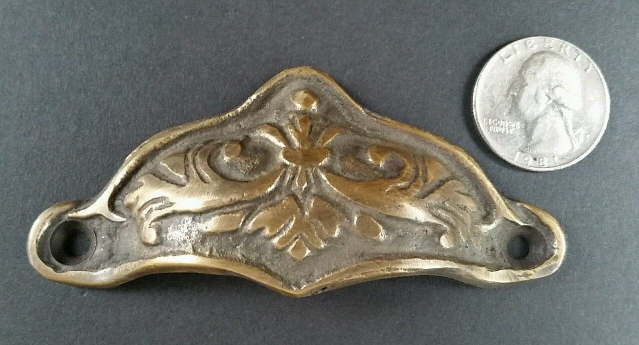 4 Brass Antique Style Victorian Swag Apothecary Cabinet Drawer Handle Pulls 3-5/8"wide #A10
