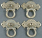 4 Ornate Drop Ring Drawer Pulls Handles Cabinet Hardware in Solid Brass 2 1/4" wide #H16