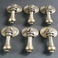 6 Antique Style Solid Brass Tear Drop Pendant Handle Pulls Knobs w. Bolts round Backplate #H3