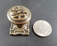 6 Ornate Antique Style, Art Nouveau, Solid Brass Knobs, Pulls Hardware w. 1" Back Plate and bolt #K5