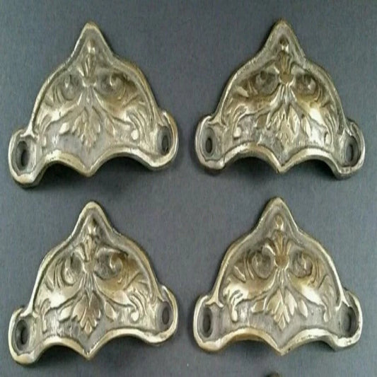 4 Brass Antique Style Victorian Swag Apothecary Cabinet Drawer Handle Pulls 3-5/8"wide #A10