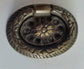 4 Detailed Oval Brass Handles ring pulls 1 3/4" wide Laurel Wreath and Ribbon #H24