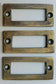6 antique vintage brass file cardholder label holder 2 3/16" x 1" #F3