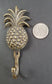 4 1/4" PINEAPPLE Design ,Strong HOOK Hanger, Brass Coat Hat Towel, Hanger, Tropical Décor, Robe #C13