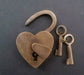 Heart Shaped Love Lock, Paris Bridge, Valentine, with 2 Skeleton Keys Solid Quality Brass, Wedding #L3                                                   ,Wedding #L3