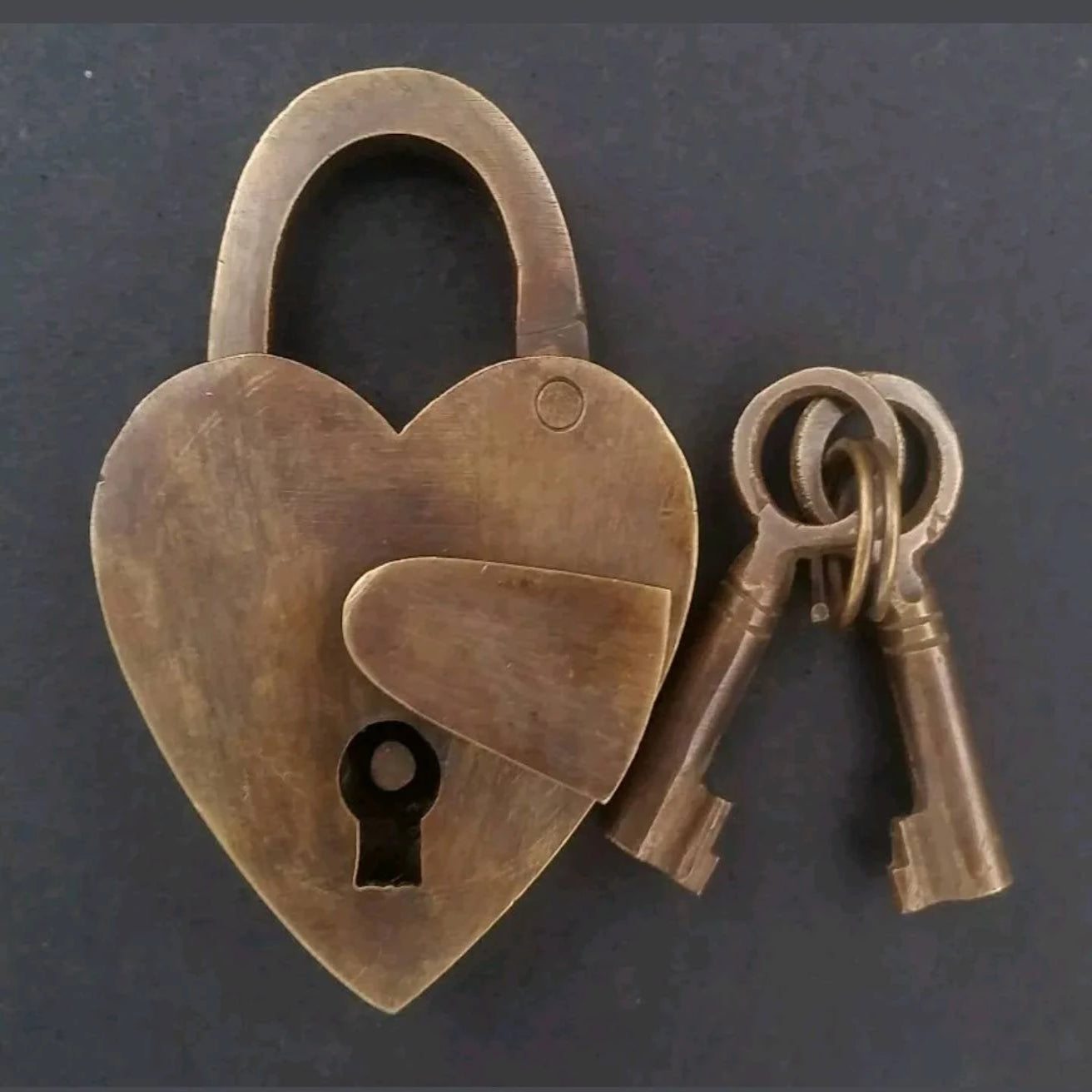 Heart Shaped Love Lock, Paris Bridge, Valentine, with 2 Skeleton Keys Solid Quality Brass, Wedding #L3                                                   ,Wedding #L3