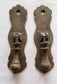 2 Antique Ornate teardrop pendant Brass Handles Drawer Pulls  3-1/2" #H2