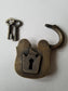 4" PADLOCK Vintage style old antique solid brass 2 key heavy age lock #L5