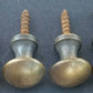2 Antique Style Barrister Bookcase Small Knob Pull,  Solid Tarnish Brass, Macey, Globe Wernicke  #K2