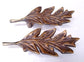 2 Unique Antique Style solid brass oak leaf handles 4"long #P8