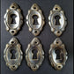 6 Ornate Vertical Small Solid Brass Escutcheon Keyhole Covers size 2" tall, Jewelry Component #E4