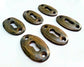 6 oval brass escutcheons size 1-3/8" tall jewelry component #E5