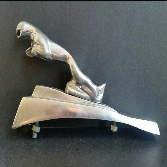 Leaping Jaguar Car Bike Front Cover Aluminum Hood Ornament Badge Emblem 6-3/4"