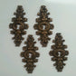 4 Large 4" Elongated Ornate Brass Keyhole Escutcheons Jewelry Component #E19