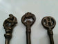 3 Ornate Skeleton KEYS vintage LOT OF 3 KEYs jewelry component #L4