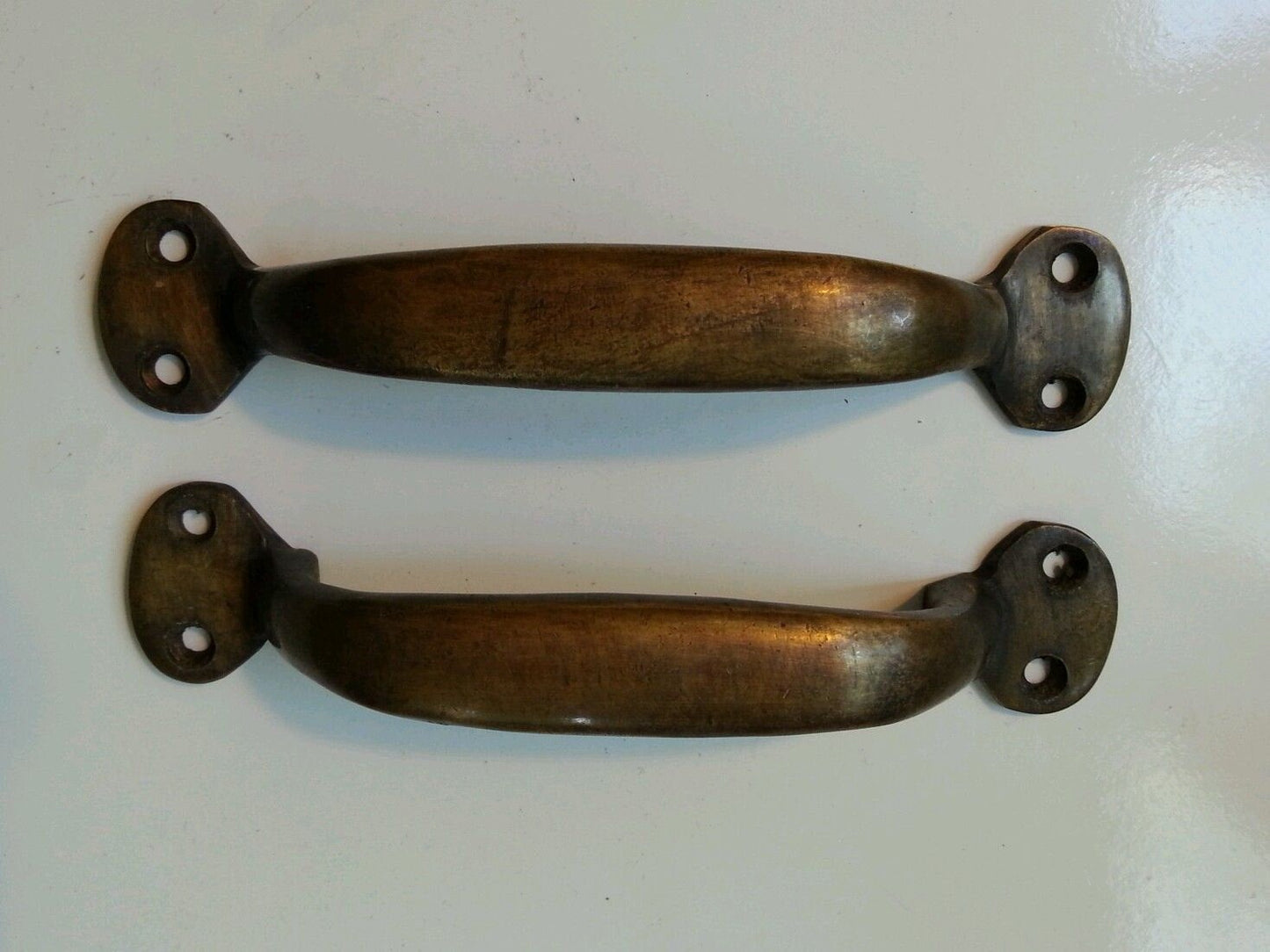 2 Solid Brass Vintage Antique Large Strong File Cabinet Handle, 5 1/4"w #P1