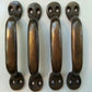 4 Solid Brass Antique Strong File Cabinet Trunk Handles 3 7/8" wide #P2