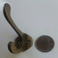 4 Antique Vintage Solid Brass Coat, Hat, Towel Double Hooks with 6 sided backplate 2 1/4" long #C3