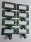 8 Brass File Cabinet Drawer Label Holder Pulls 2 1/8" wide #F2