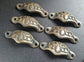 6 Apothecary Cabinet Drawer Bin Pull Handles in Solid Brass with Oak Leaf Motiff 2 7/8" wide #A3