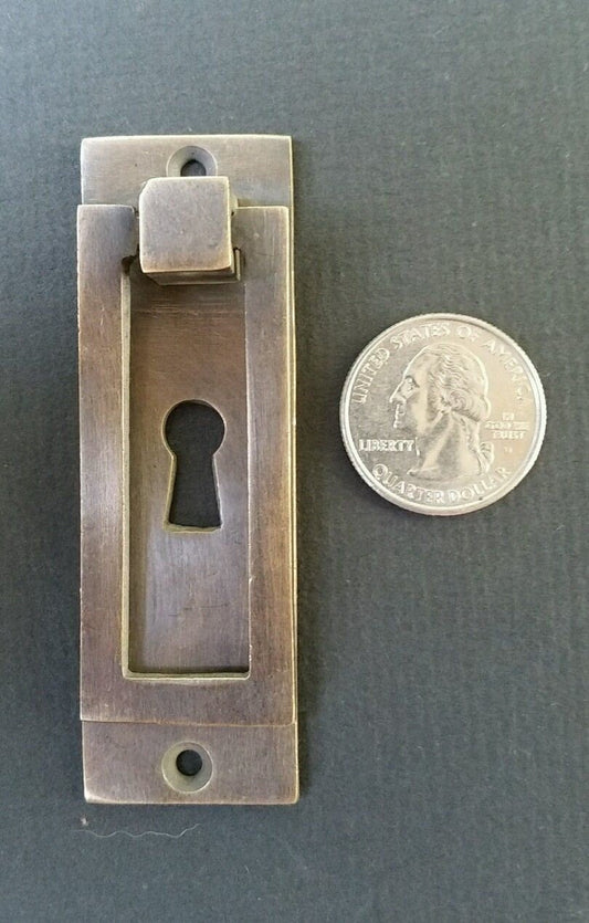 4 Arts and Crafts, Mission Style, Pull, Antique style escutcheon, Doors, Locks, Solid Brass#H32